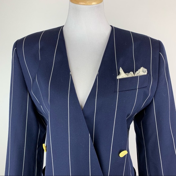 Vintage Mr. Jax Double Breasted Pinstripe Blazer - Picture 2 of 10